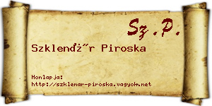 Szklenár Piroska névjegykártya
