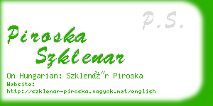 piroska szklenar business card